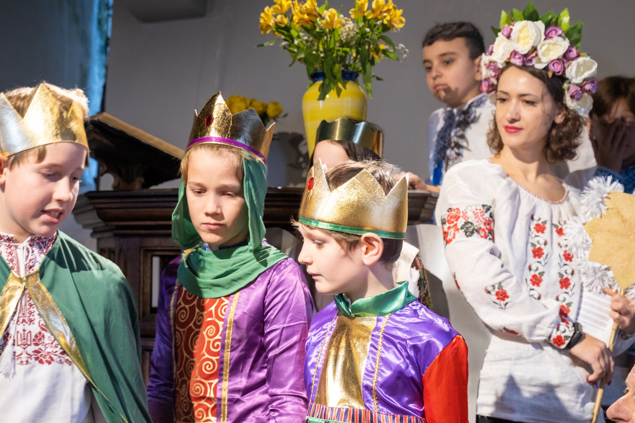 Ukrainian refugees and their local hosts celebrated their traditonal Orthodox Christmas service at the church on Brent Tor (above right). Pictures by Neil Jameson and Nick Shutt