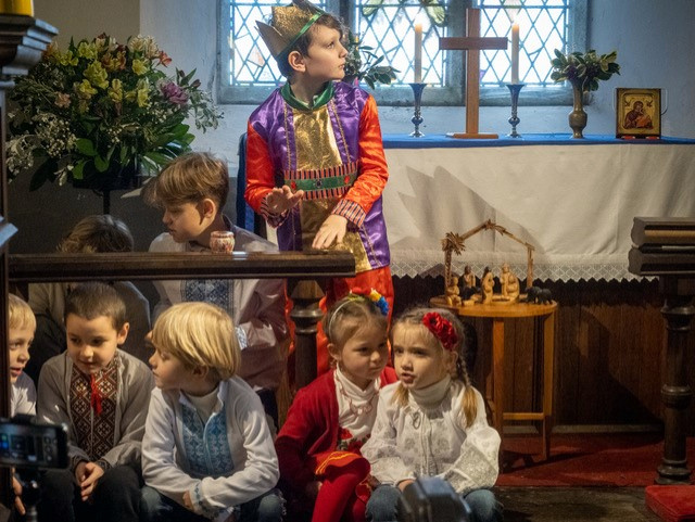 Ukraine Xmas nativity at Brentor Church