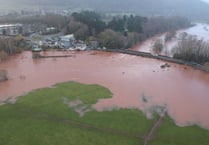 Watch dramatic drone video of flooding at Llanfoist