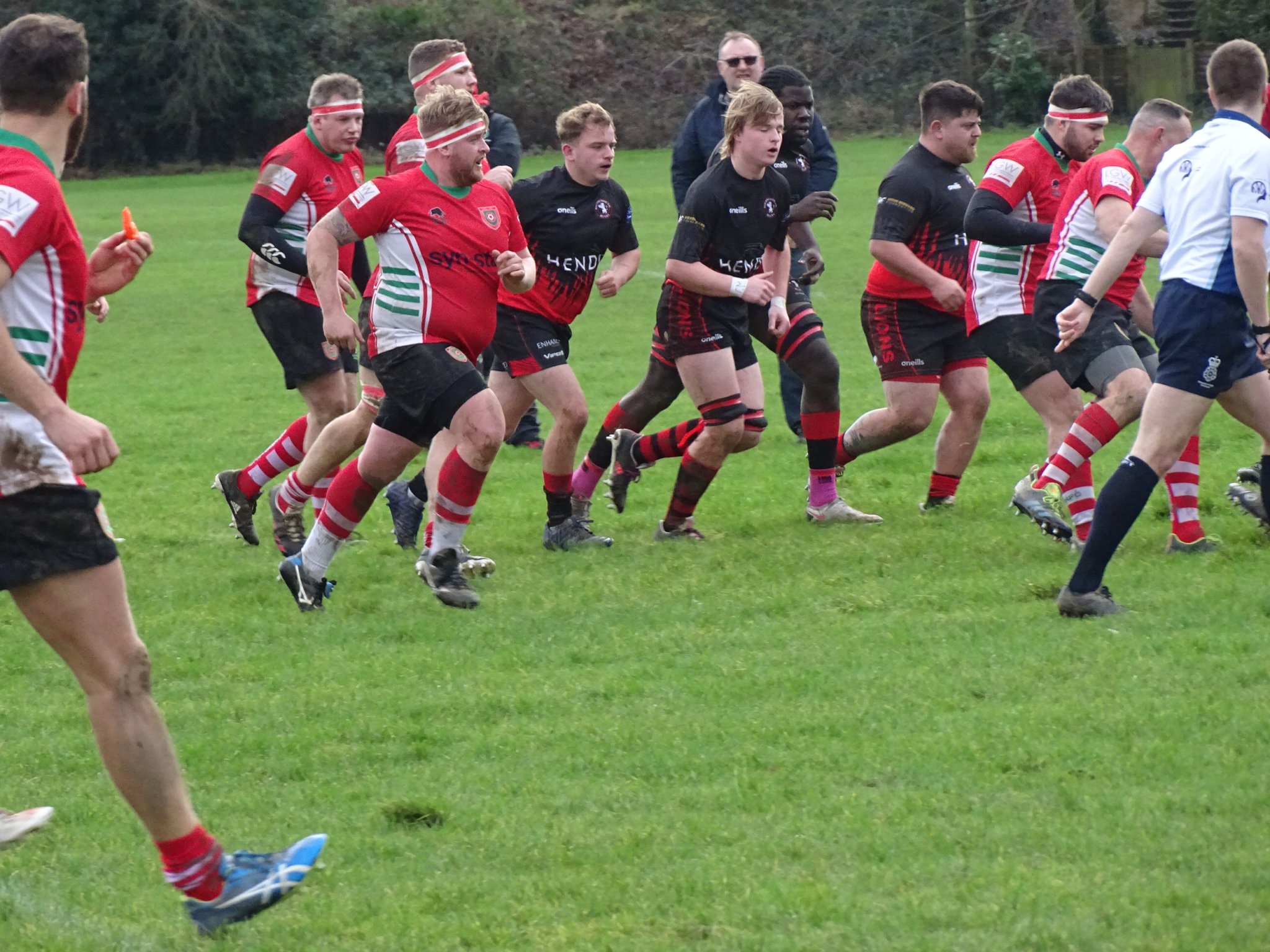 The forward pack on the charge