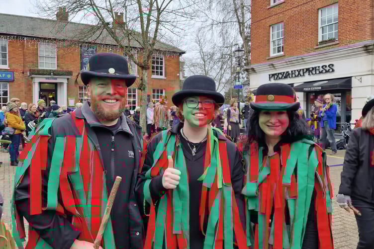 Three members of Alton Morris, Market Square, Alton, January 1st 2023.