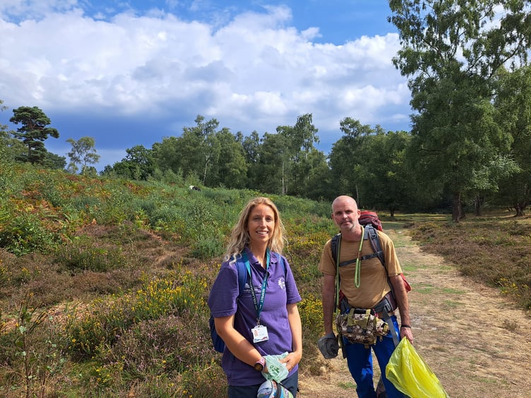 Olivia French, engagement officer for Heathlands Reunited, and Henry Rawlings on the Serpent Trail