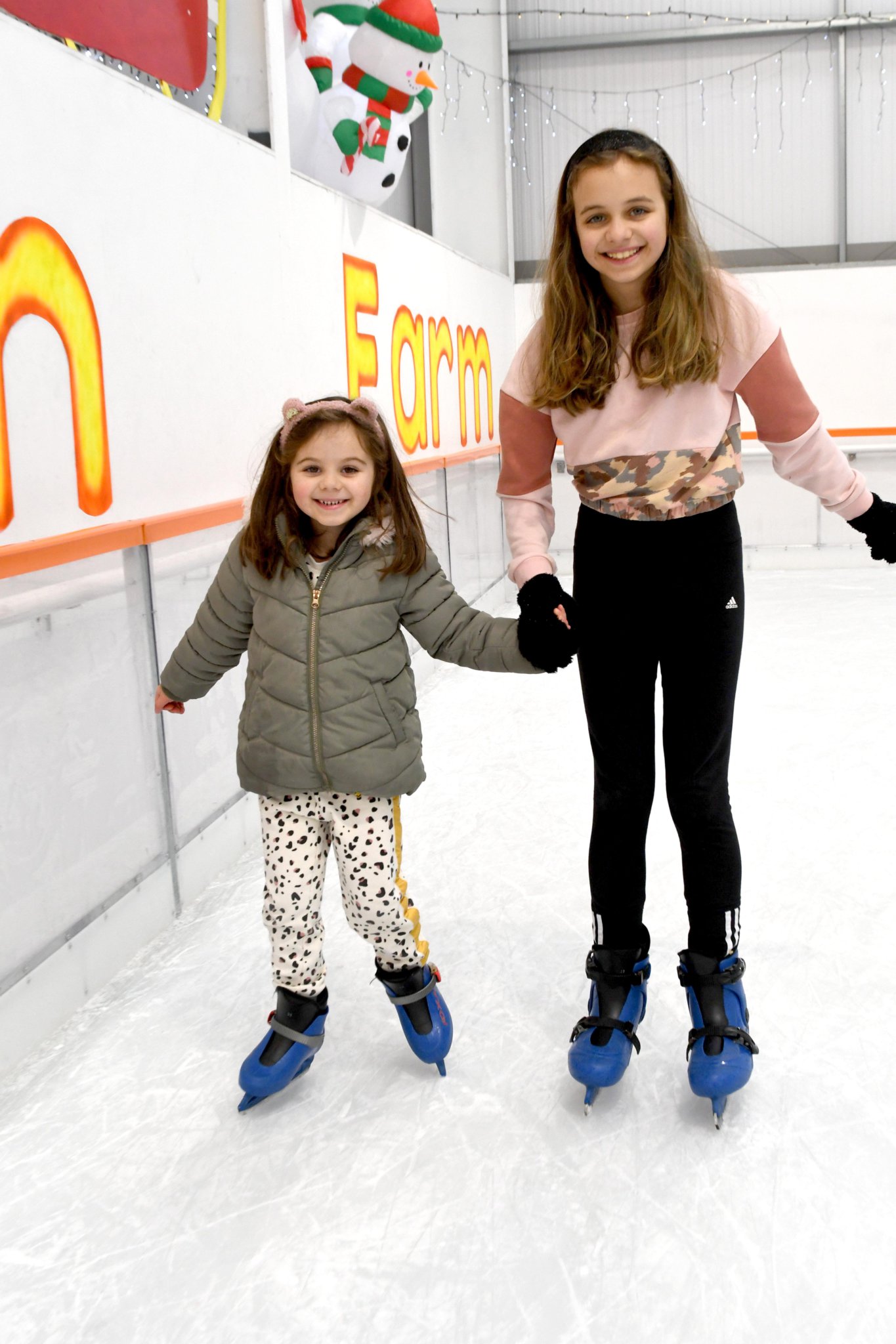 Ice Skating at the Manx Fun Farm - pictured is Matilde Pinto (6) and Mafalda Pinto (10)