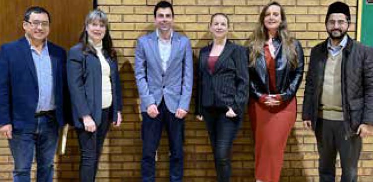 From left: Whitehill town councillors Yee Gan Ong, Linda Delve, Andy Tree, Catherine Clark, Kirsty Mitchell and Adeel Shah, January 2023.