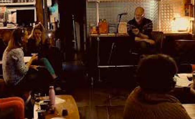 Poetry night at Goldfinch Books in Alton, January 2023.