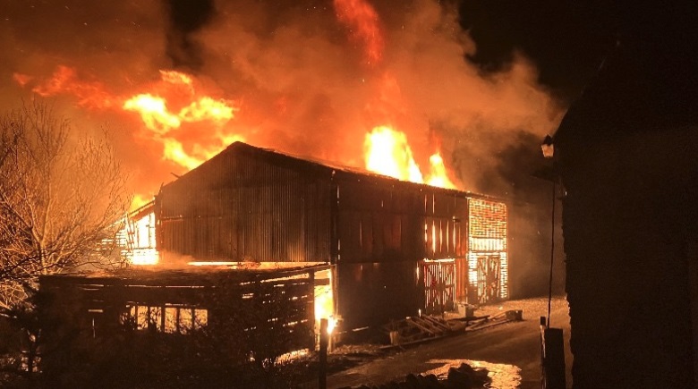 Barn fire at Staarvey Farm