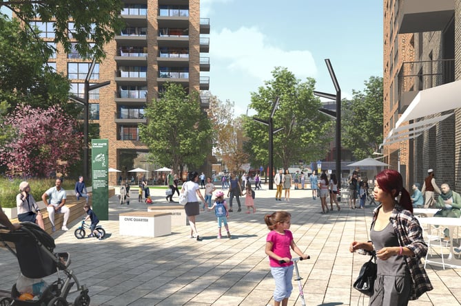 Farnborough's new Civic Quarter, as awarded £20 million funding from the government's Levelling Up Fund