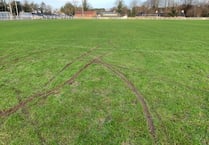 Vandals attack football pitch