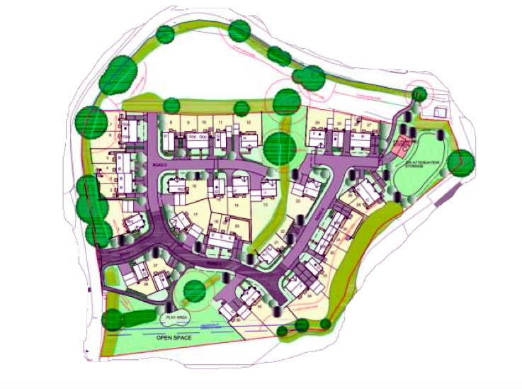 ABOVE: The proposed site layout; Below, the mix of building designs that will make up the 38 property development. Pictures: Cornwall Council/Amity