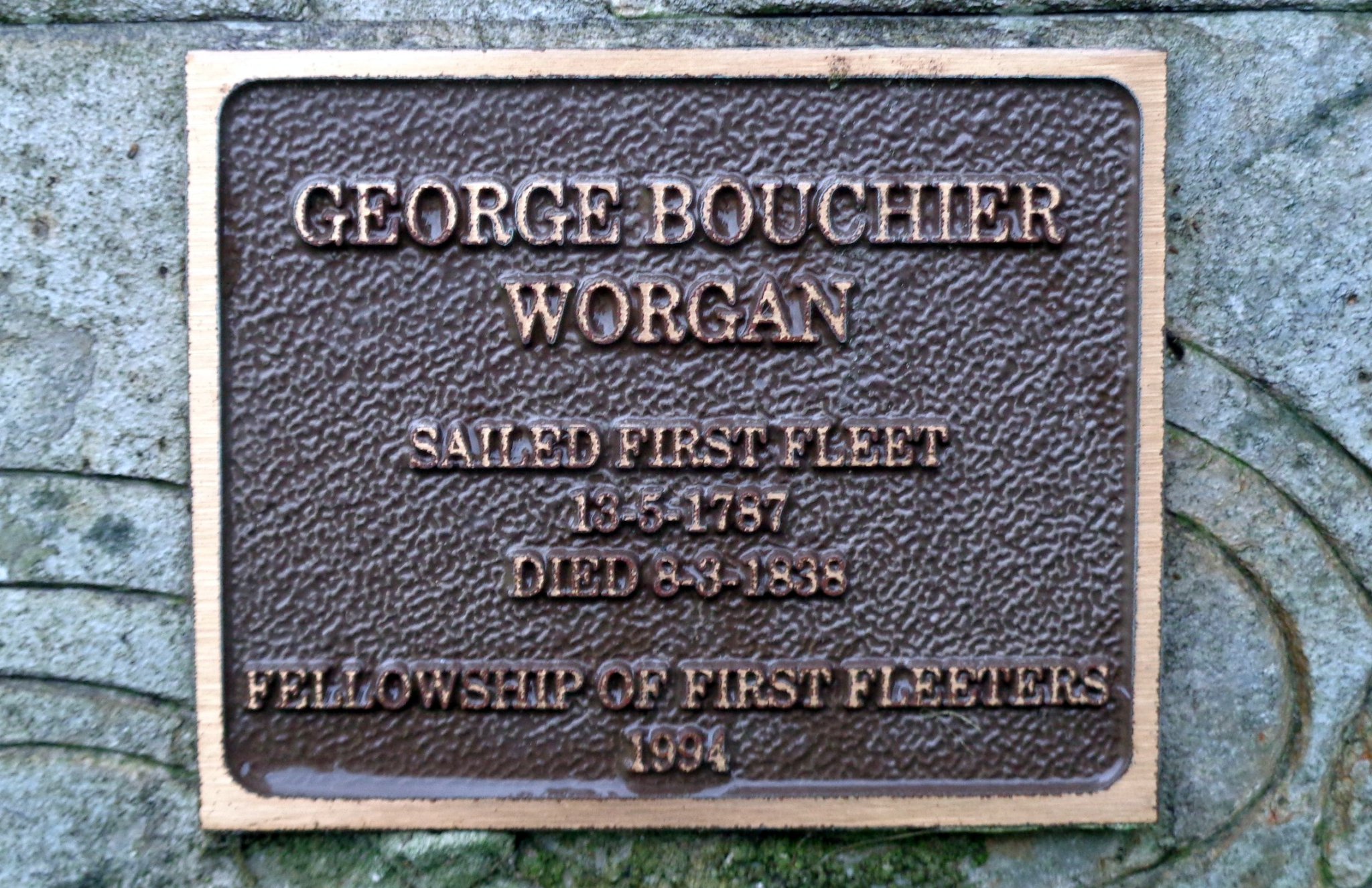 The plaque attached to the Worgan headstone in St Martin’s Churchyard