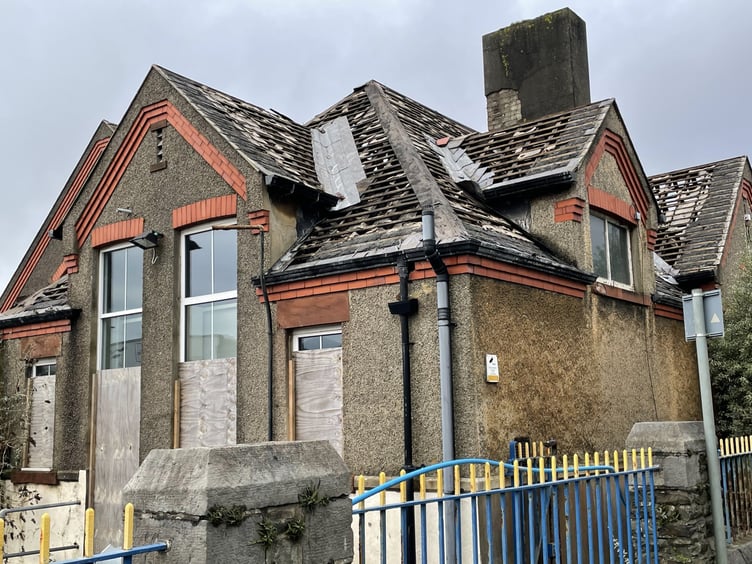 Ballacloan Infants' School being demolished