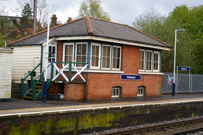 The signal box at Haslemere Station