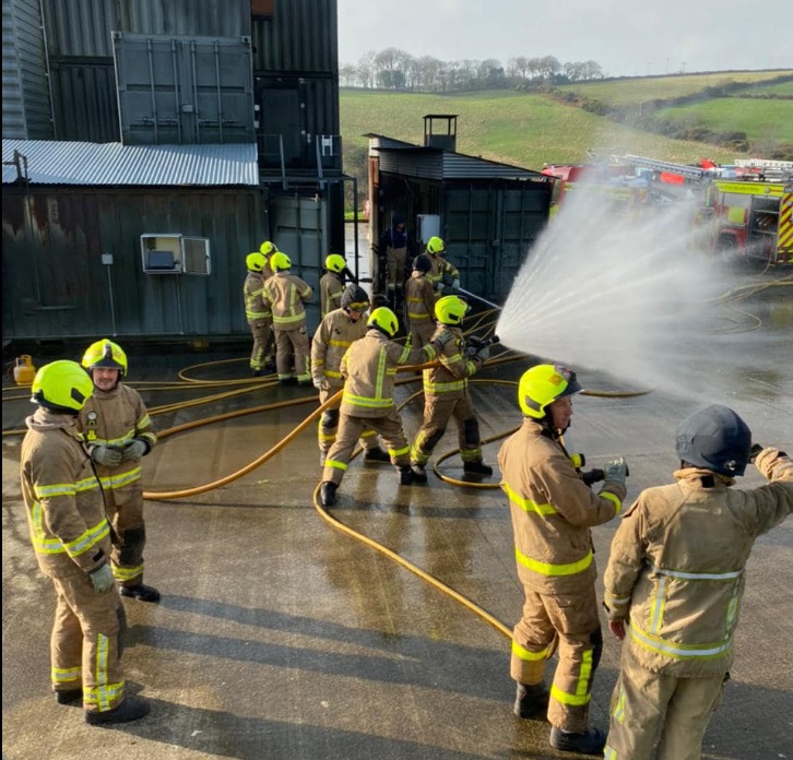 Firefighters training