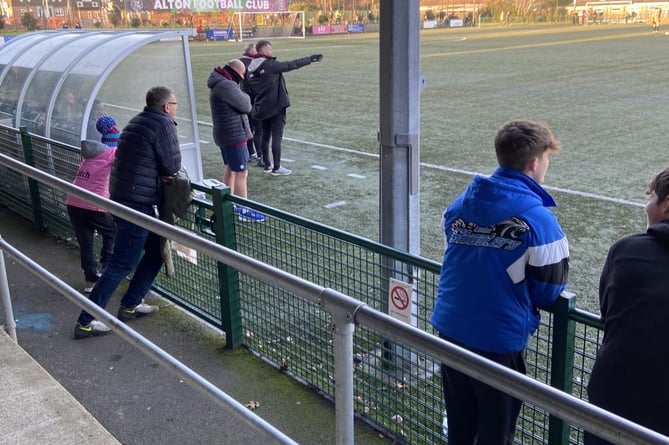 Farnham Town boss Paul Johnson spots something he’s not happy with