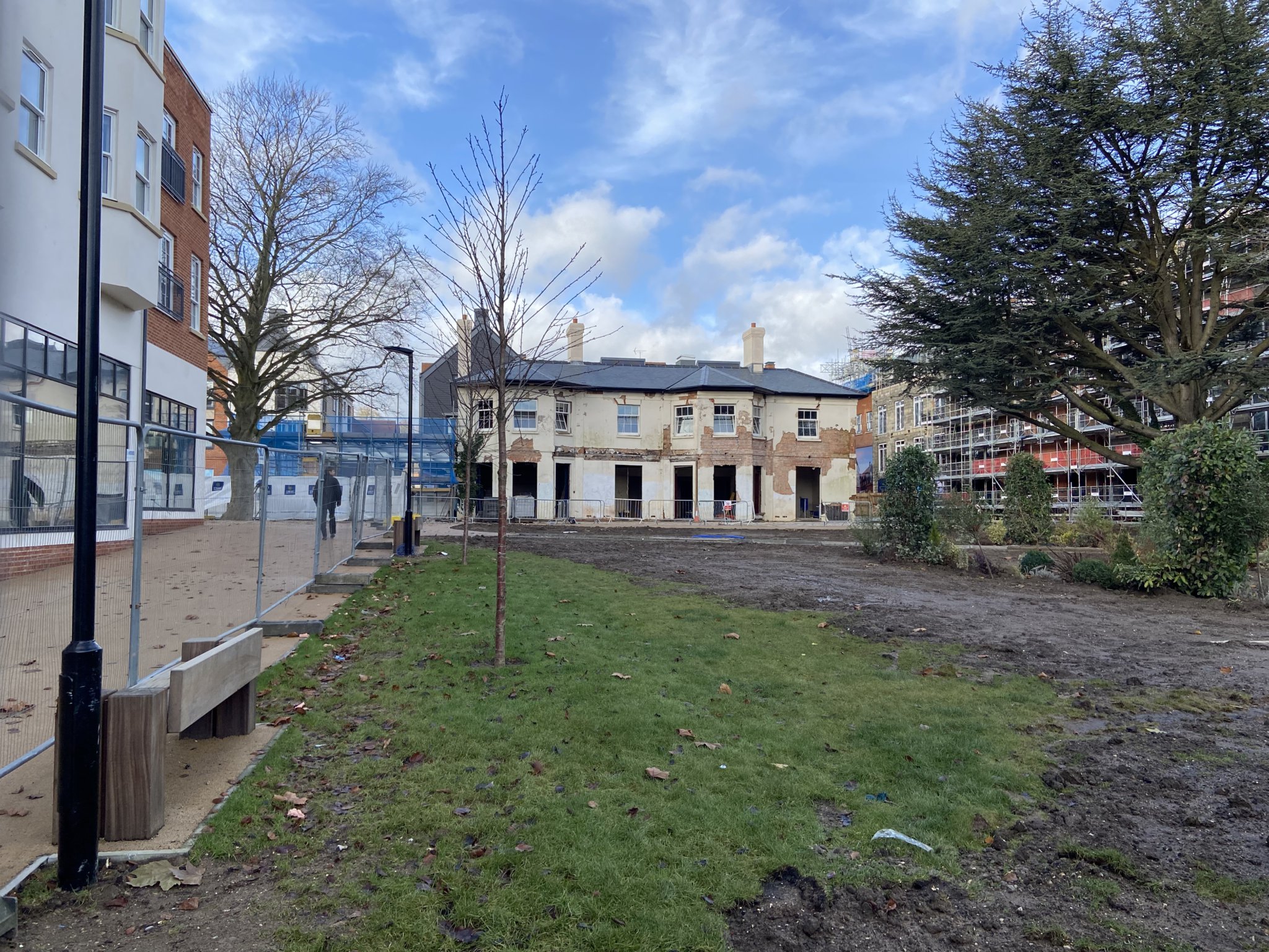 The new park area in front of Brightwell House has already been planted ahead of this year’s growing season