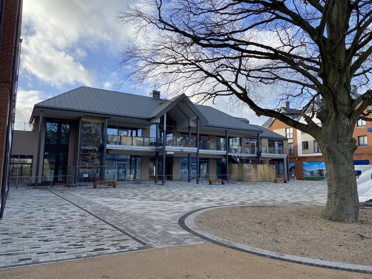 Building ‘D21’ has a different feel to its neighbours, and will house five retail units overlooking the new town square