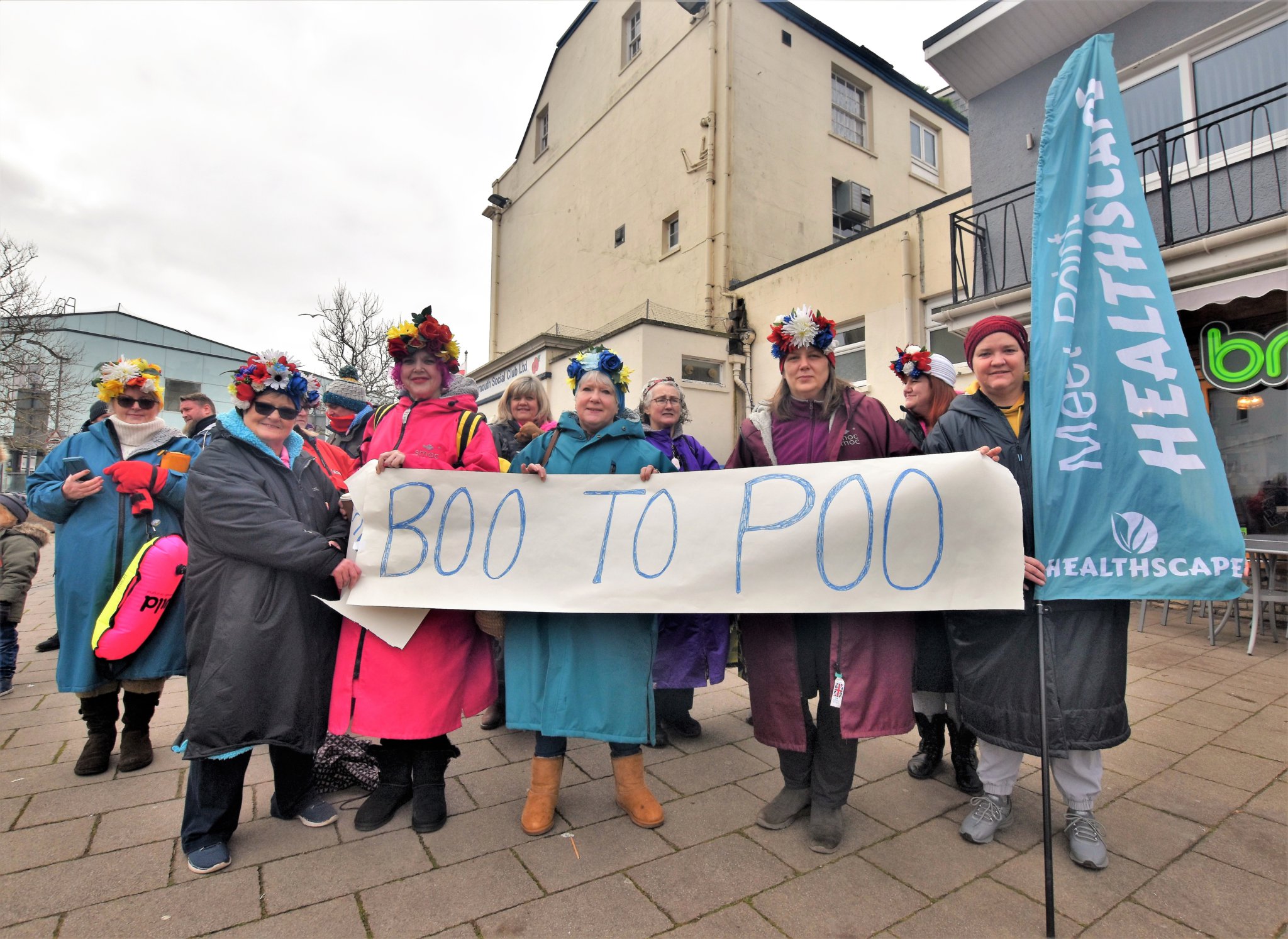 Some of the many posters on display at the ‘Dirty Water’ protest at Teignmouth’s Back Beach on Saturday. Pictures: Mike Puleston.