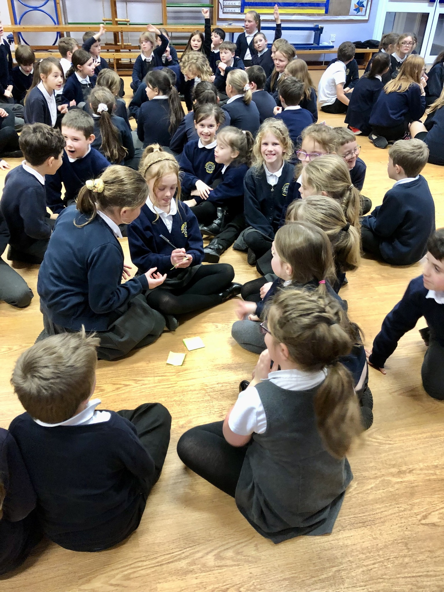 Children were separated into groups to discuss their ‘rights’, before sharing what they thought were the most important rights with the rest of the groups