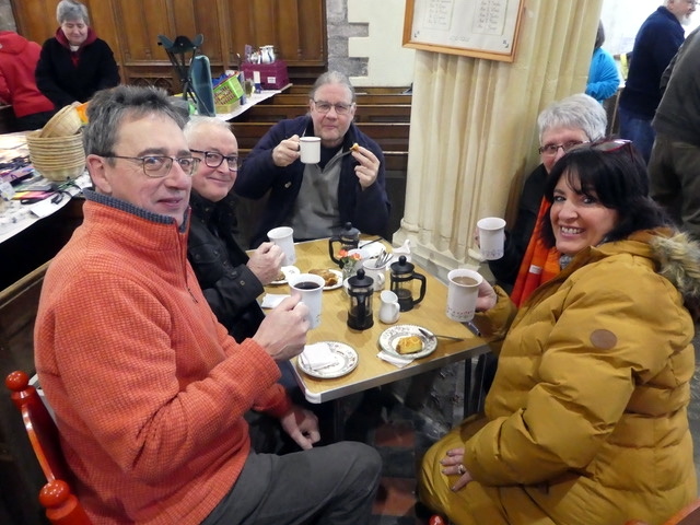 A group catching up with the gossip