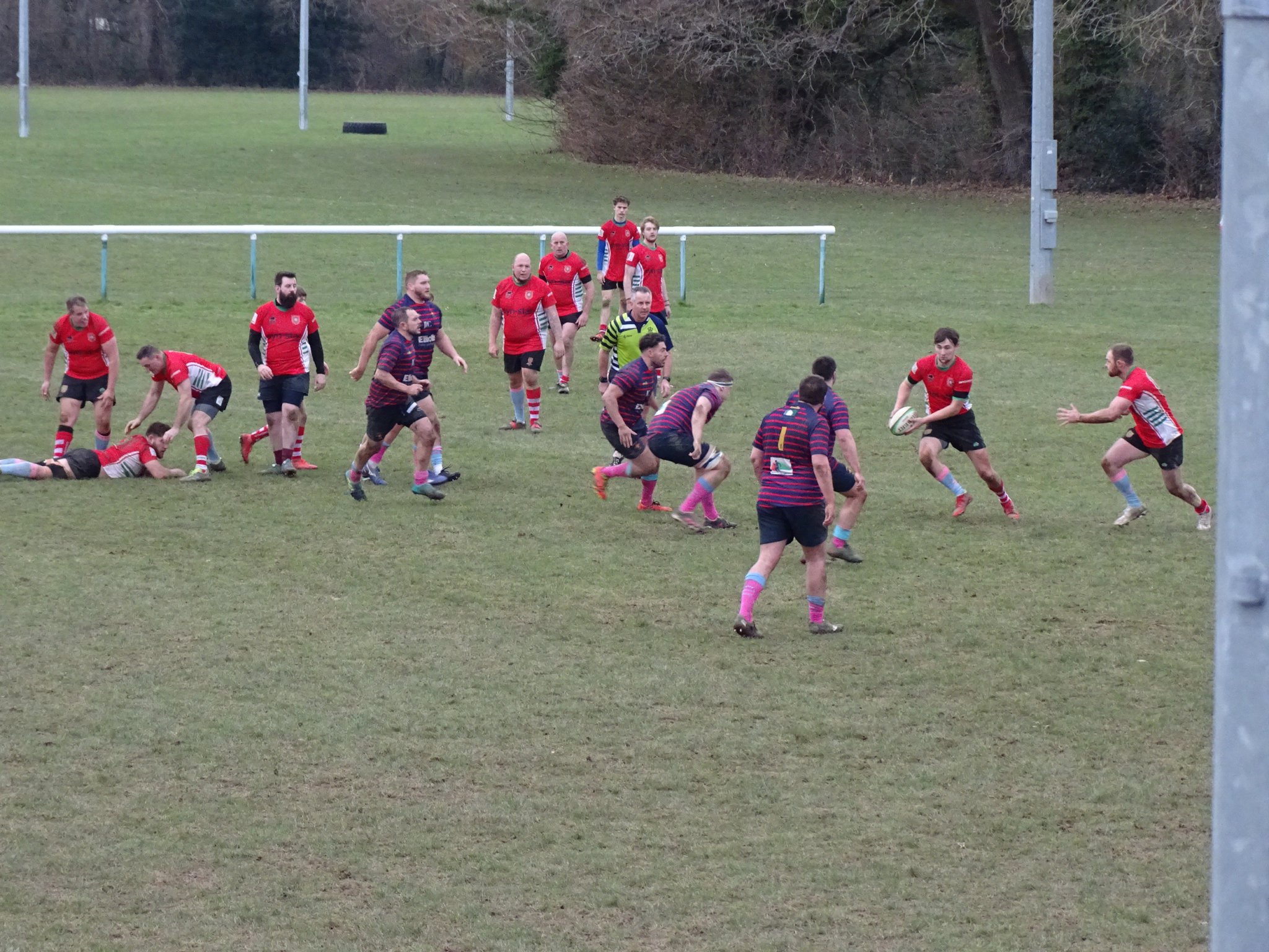 Finn Sloan runs the ball out of the 22 with Joe Atkinson in support
