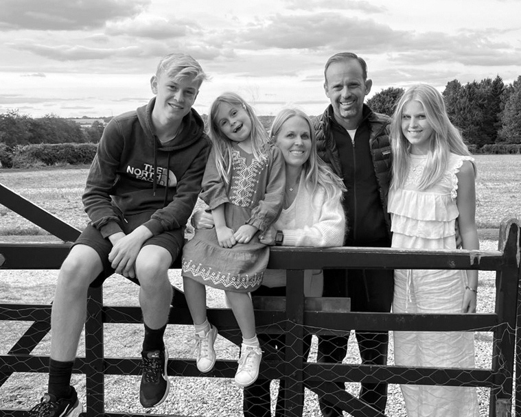 James and his family – Ollie, Matilda, wife Lottie and Martha