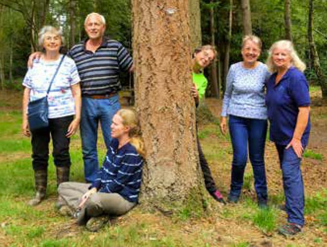 Dementia-friendly Alton members in Alice Holt Forest, January 2023.