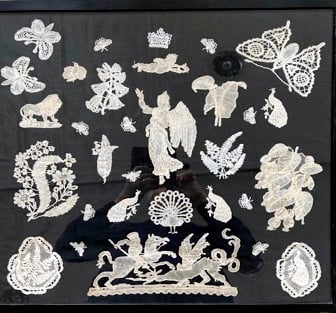 The selection of Shaldon Lace that has been donated to the museum.
Pictures: Teign Heritage Centre (jan 2023)