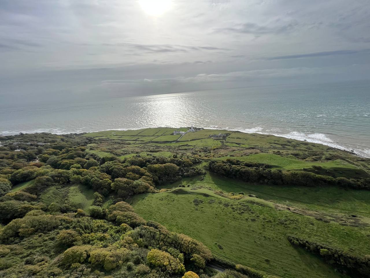 Looking down on St Catherine’s lighthouse