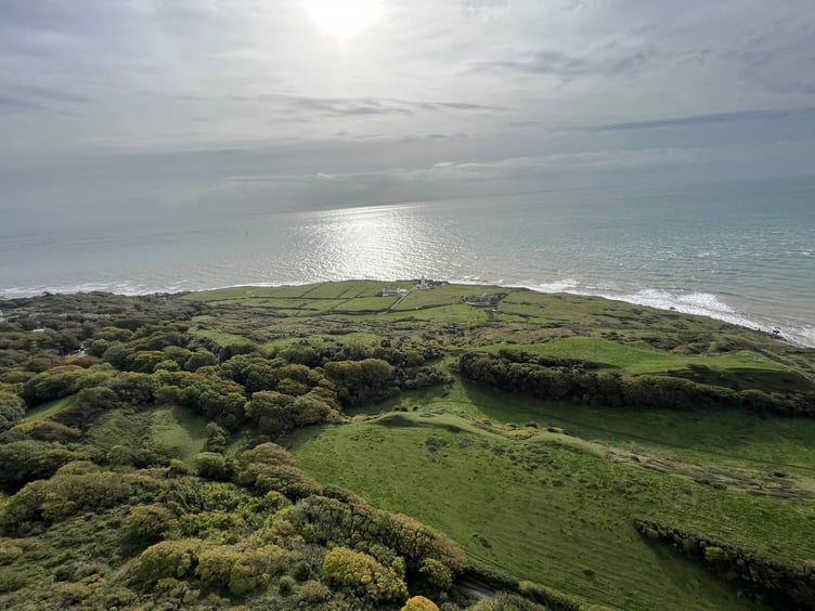 Looking down on St Catherine’s lighthouse