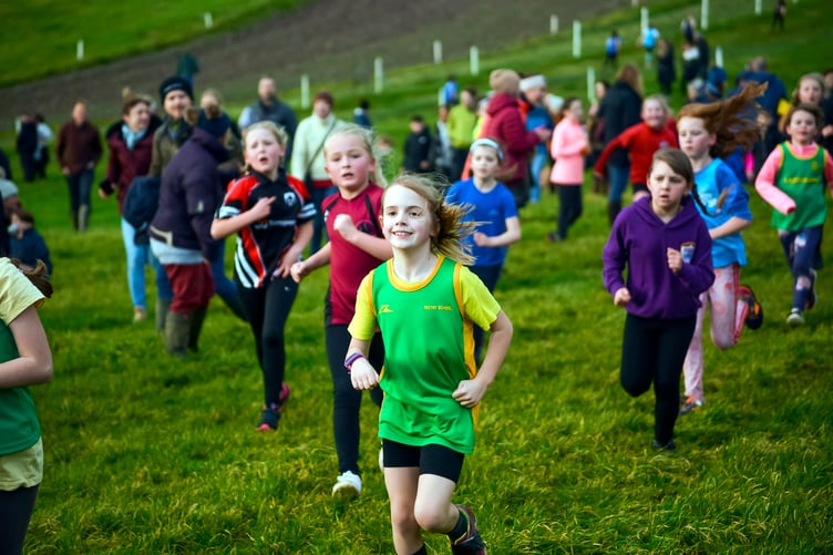 A Pelynt pupil running in the Year 3 and 4 girls race