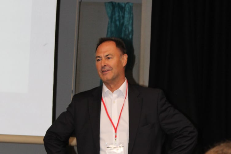 Simon Brailsford gave a lecture to pupils at the Royal Senior School in Haslemere