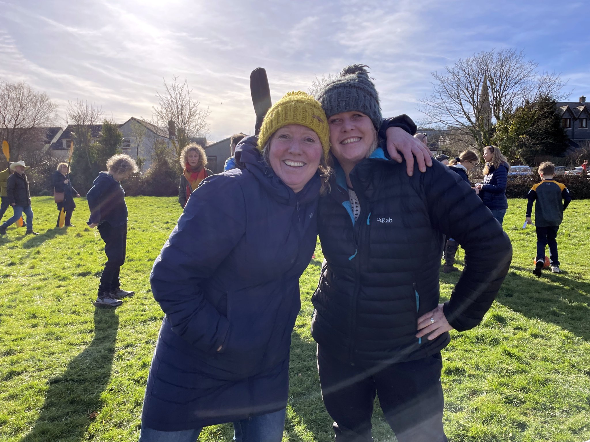 Villagers gathered at the King George V playing fields on Sunday, February 5 to film the music video. Pictures: Aaron Greenaway