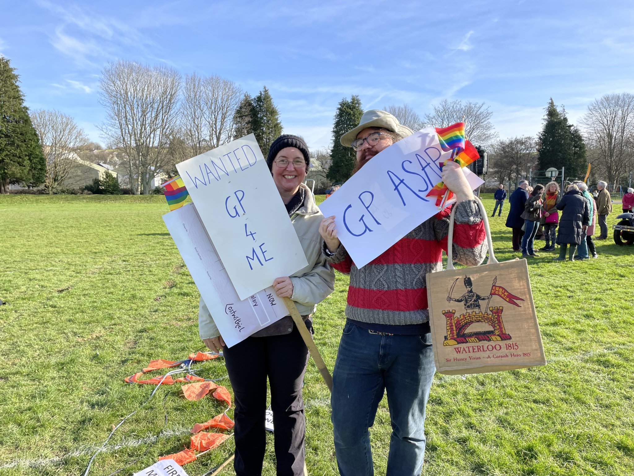 Villagers gathered at the King George V playing fields on Sunday, February 5 to film the music video. Pictures: Aaron Greenaway