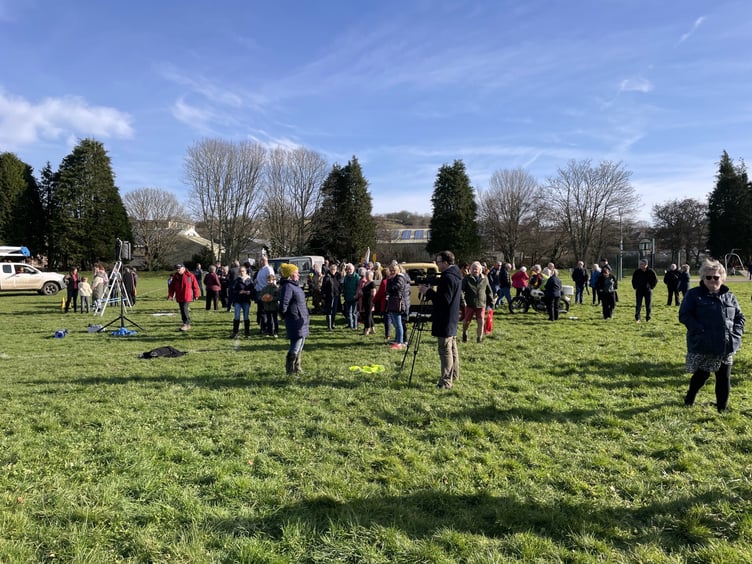 Villagers gathered at the King George V playing fields on Sunday, February 5 to film the music video. Pictures: Aaron Greenaway
