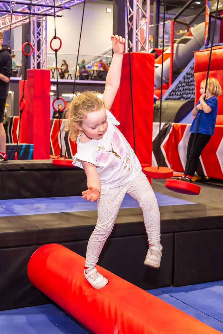 WARM WELCOME – Chris Kamara and Ben Shephard, co-presenters of the popular Ninja Warrior TV show, launched the new adventure park, which was filled with visitors testing themselves against the many obstacles.
Pictures: Anthony Gurr