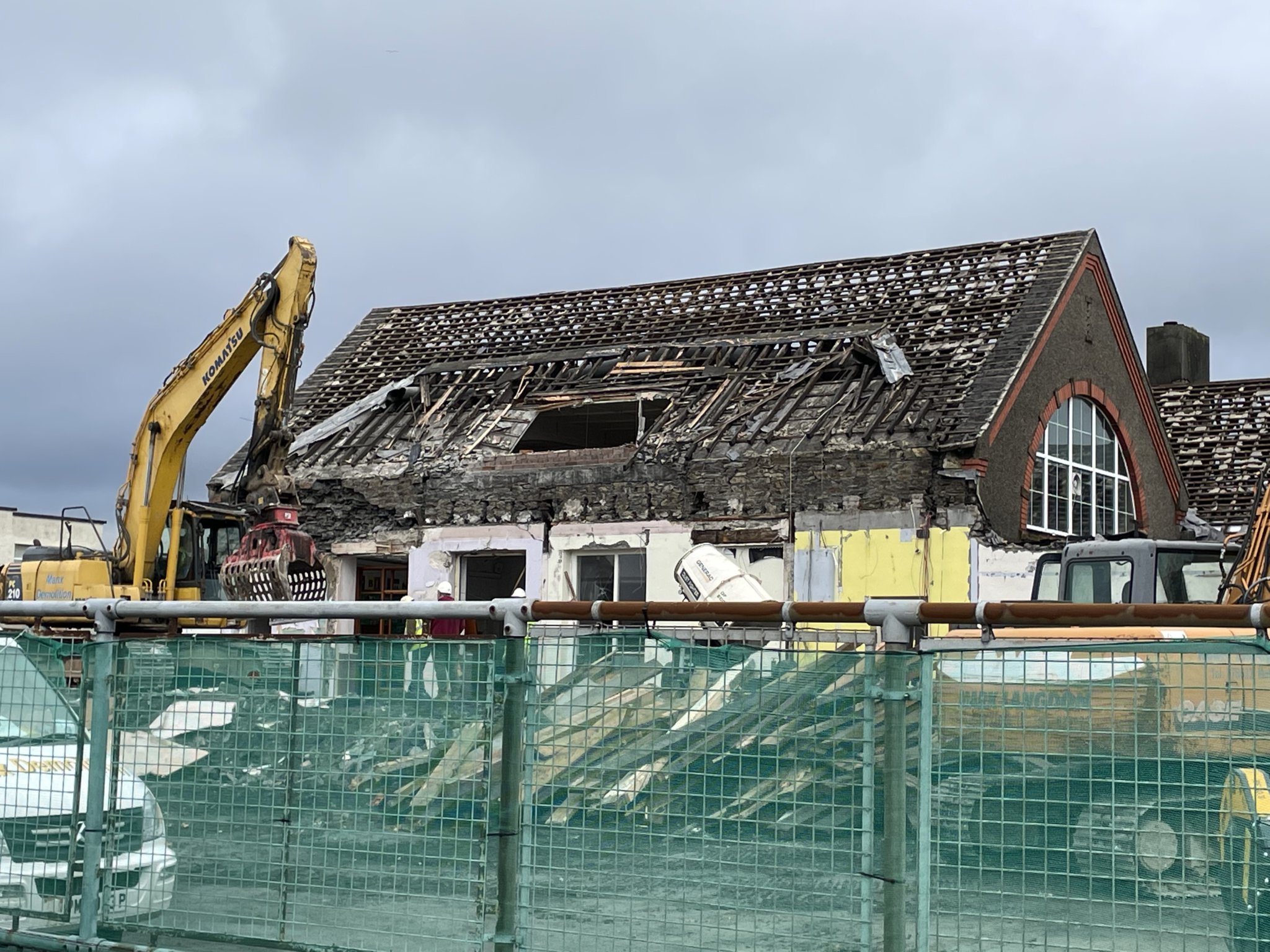 The demolition of Ballacloan Infants' School