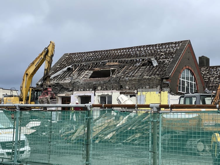 The demolition of Ballacloan Infants' School