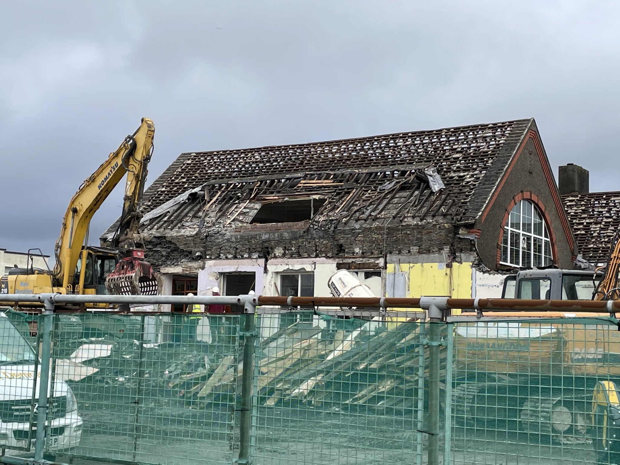 The demolition of Ballacloan Infants' School