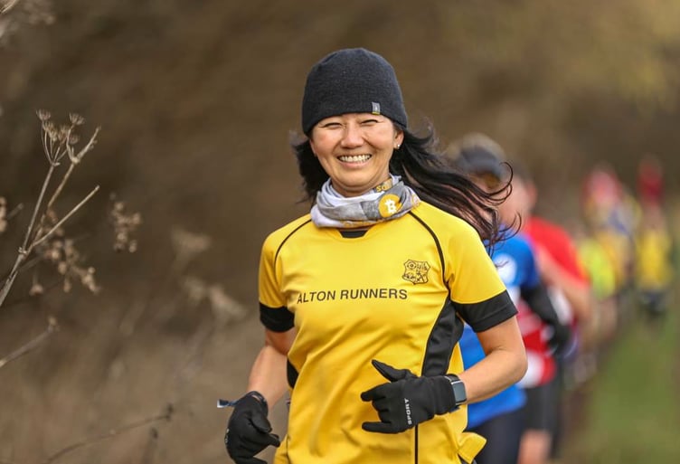Smile! Esther Park makes it look easy as she approaches the last mile