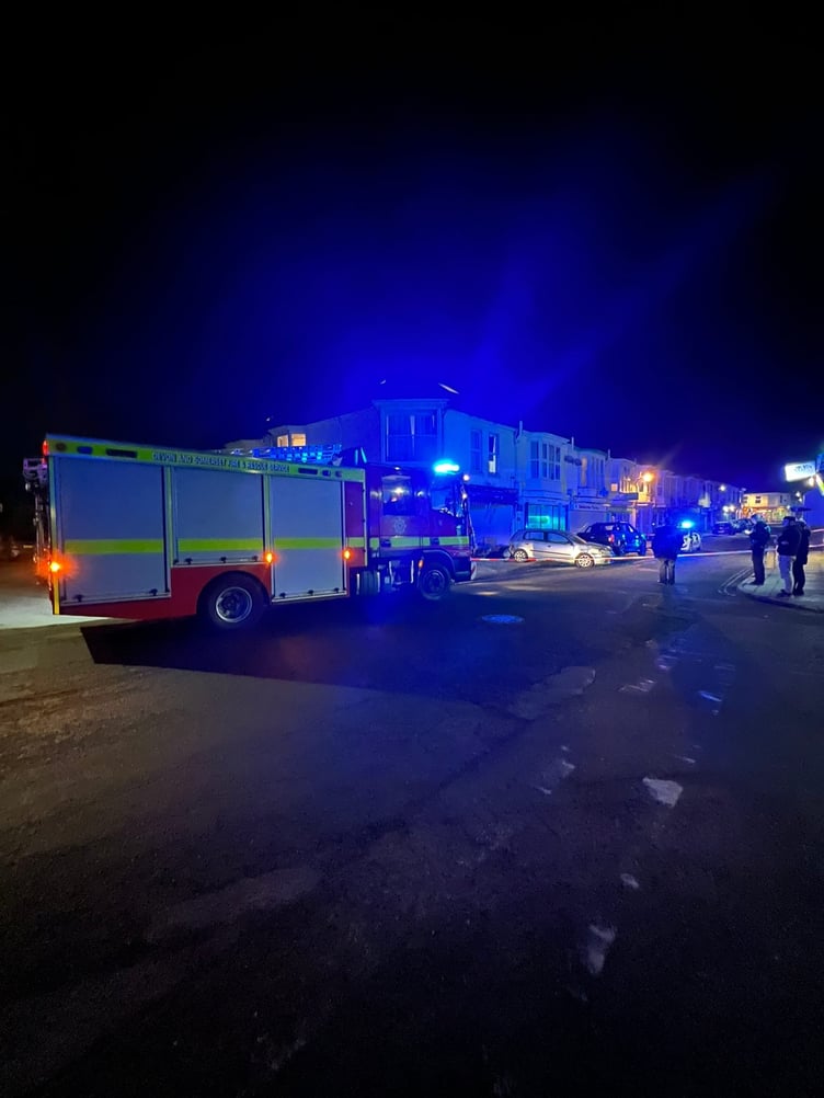 'Upon our arrival, it transpired that a car had lost control and collided into a shop front.' This was in Reddenhill Road in Babbacombe. Picture: Newton Abbot Fire Station