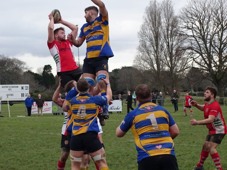 Petersfield’s Tom Potter catches the ball