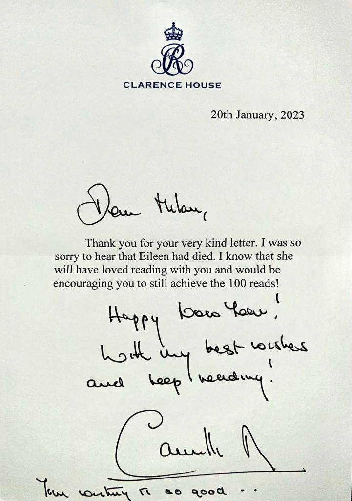 The letter from Clarence House from Queen Consort Camilla