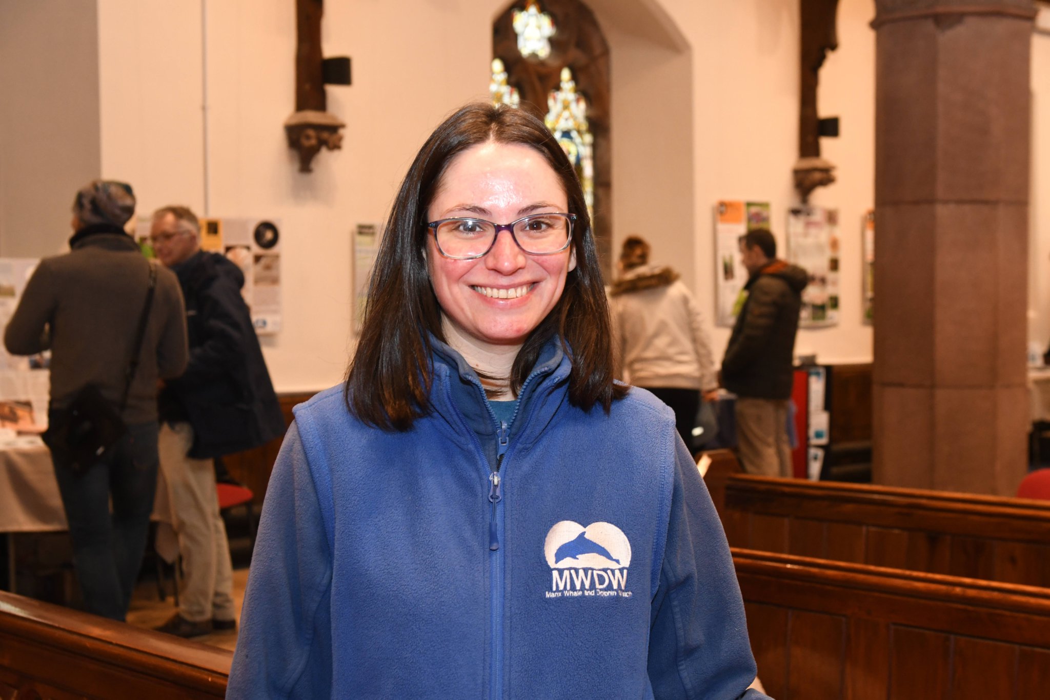 The first day of the Manx Nature Show at Peel Cathedral, presented by Manx Whale and Dolphin Watch - Jen Adams of MWDW