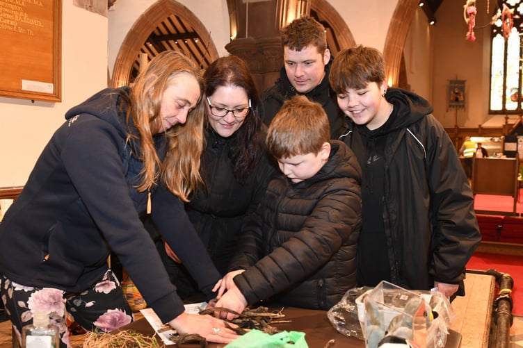 The first day of the Manx Nature Show at Peel Cathedral, presented by Manx Whale and Dolphin Watch - the Smart family building a bird’s nest