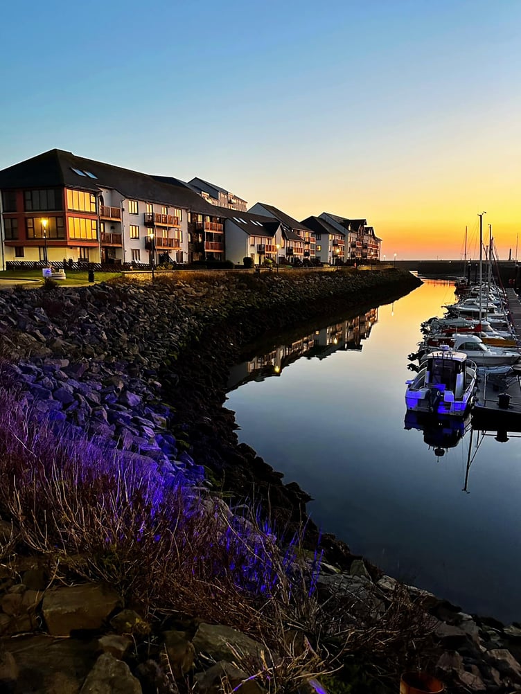 A calm evening at Aberystwyth marina, by Jane Wemyss-Owen