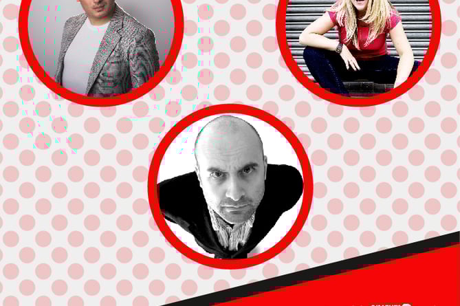 Poster for The Cube Comedy Club at The Shed in Bordon, March 2023.