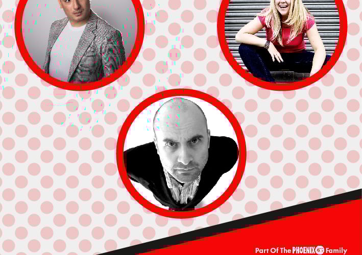 Poster for The Cube Comedy Club at The Shed in Bordon, March 2023.