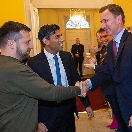 The Chancellor Jeremy Hunt met Ukraine president Volodymyr Zelenskyy on the latter's impromptu visit to the UK earlier this month