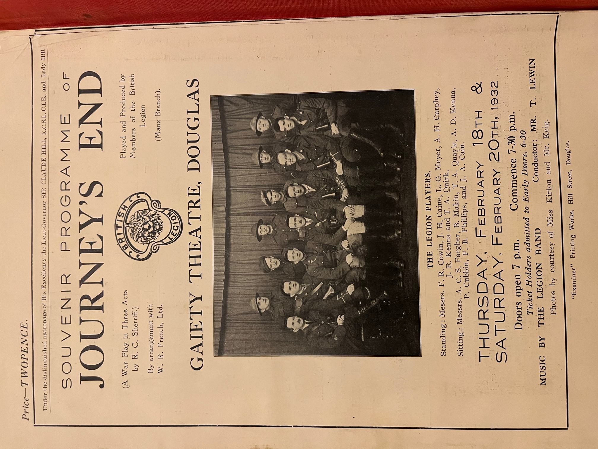 A souvenir programme from the 1932 production, Journey's End