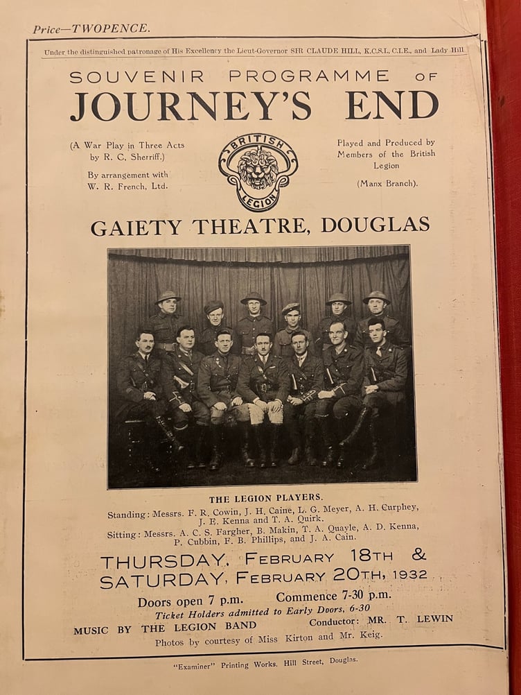 A souvenir programme from the 1932 production, Journey's End